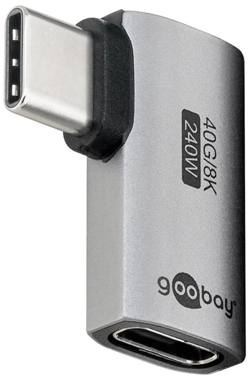 GOOBAY αντάπτορας USB-C 74441, γωνιακός 90°, USB4, 240W, 40Gbps, 8K, γκρι