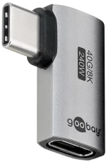 GOOBAY αντάπτορας USB-C 74441, γωνιακός 90°, USB4, 240W, 40Gbps, 8K, γκρι