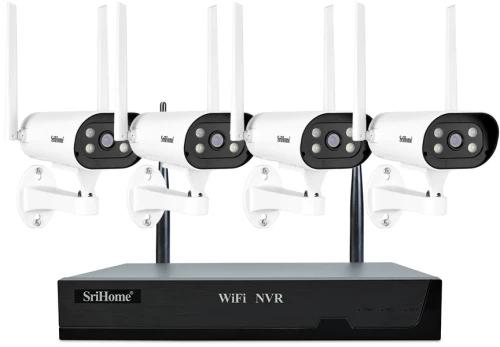 SRIHOME 2MP 8-CHANNEL WIRELESS VIDEO RECORDER WITH 4 IP CAMERAS