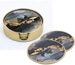 Σουβέρ σετ/4 "marble" 11cm Zaros 26015 HE404