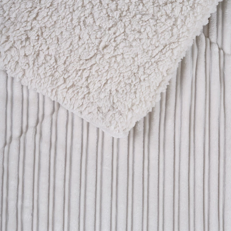 Κουβερτοπάπλωμα sherpa μονό ιβουάρ 160x220cm Das Home 1178