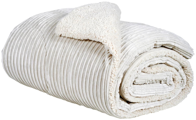 Κουβερτοπάπλωμα sherpa μονό ιβουάρ 160x220cm Das Home 1178