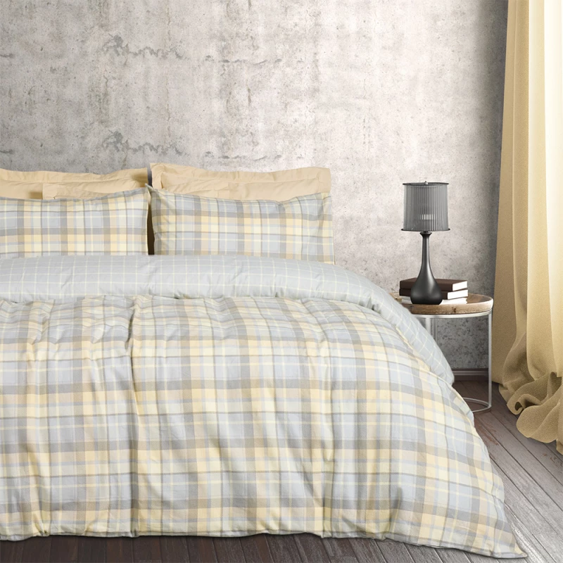 Σεντόνια σετ/3 μονά happy flannel γκρι 170x260cm Das Home 9639