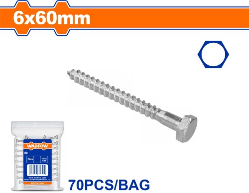 WADFOW Στριφώνια γαλβανιζέ 6 Χ 60 70 τεμάχια (WXSK914)