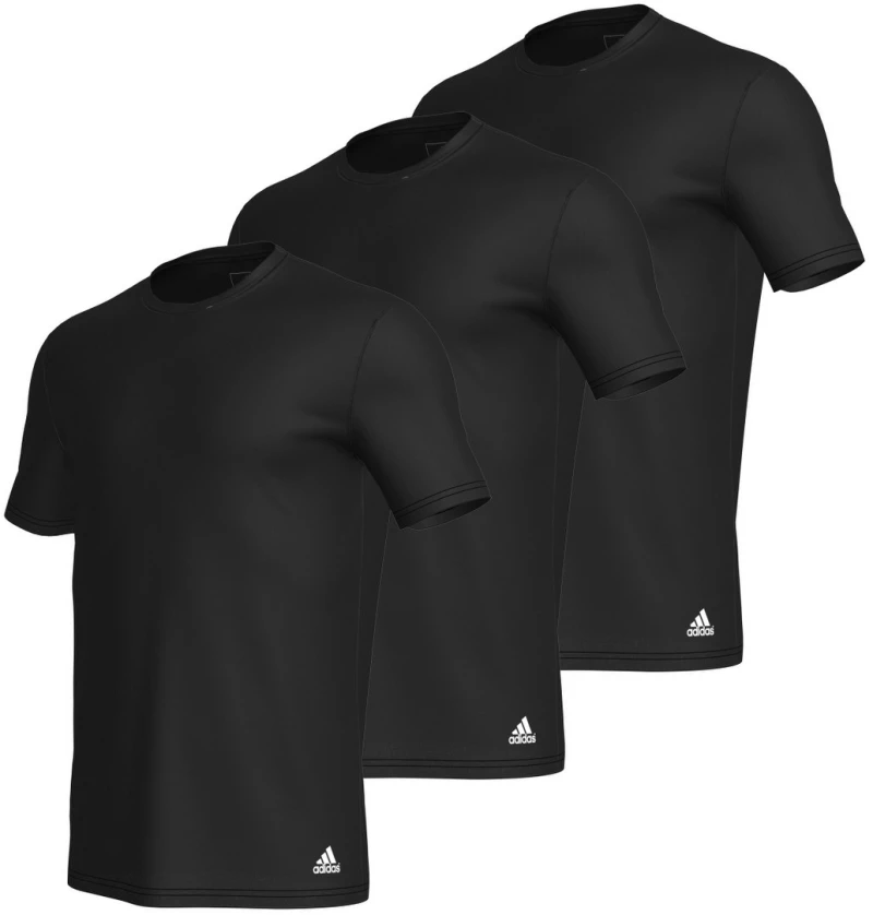 Ανδρικό T-shirt Adidas -Μαύρο - Logo - 3 pack - Regular Fit - Cotton