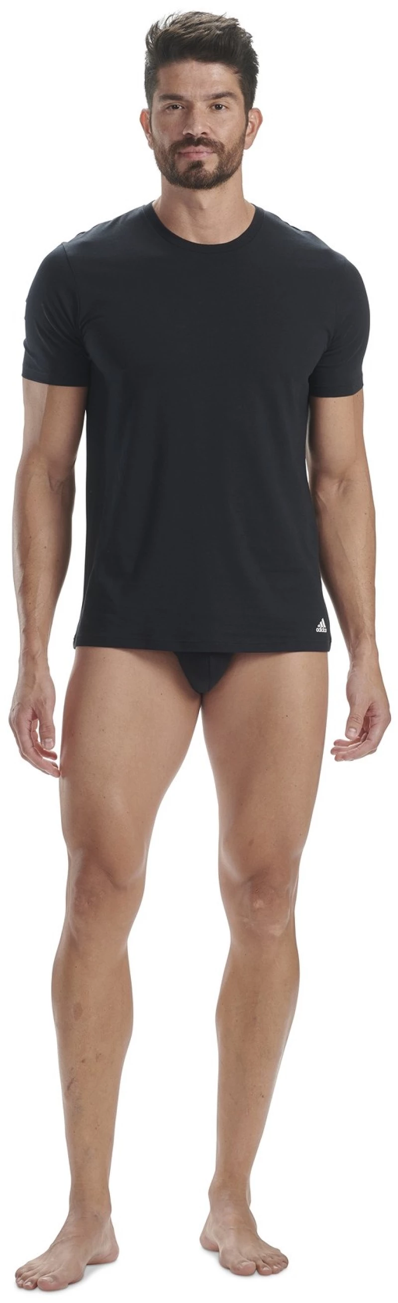 Ανδρικό T-shirt Adidas -Μαύρο - Logo - 3 pack - Regular Fit - Cotton