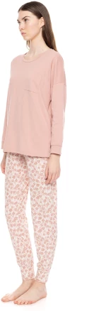 Γυναικεία Πυτζάμα Pink Label - Floral Print - Ροζ - Cotton - Regular Fit