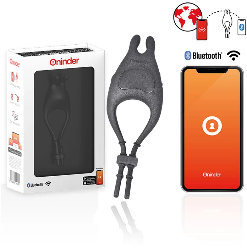 ONINDER - PAMPA RECHARGEABLE ADJUSTABLE VIBRATOR RING WITH CLITORIS STIMULATOR 10 SPEED - FREE APP