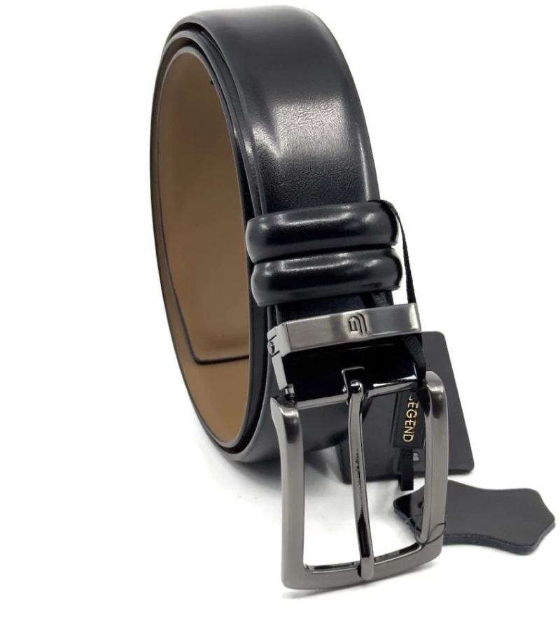 LEGEND Ανδρική μαύρη δερμάτινη ζώνη LGD-2008/t/black.