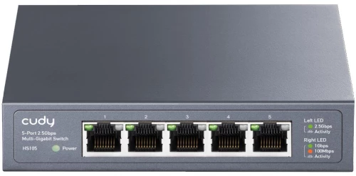 5-Port CUDY HS105 2.5G Metal Switch with Power Saving Features