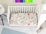 Σεντόνια Εμπριμέ Σετ 3 τεμ bebe Spaceship 186 120X160 Beige 100%  Cotton