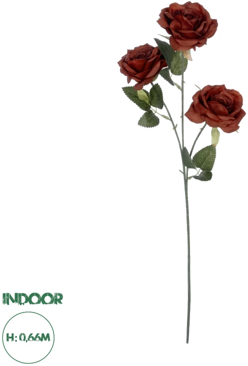 GloboStar® Artificial Garden RED CLIMBING ROSE BRANCH 21196 Τεχνητό Διακοσμητικό Κλαδί Τριαντάφυλλο Κόκκινο Y66cm