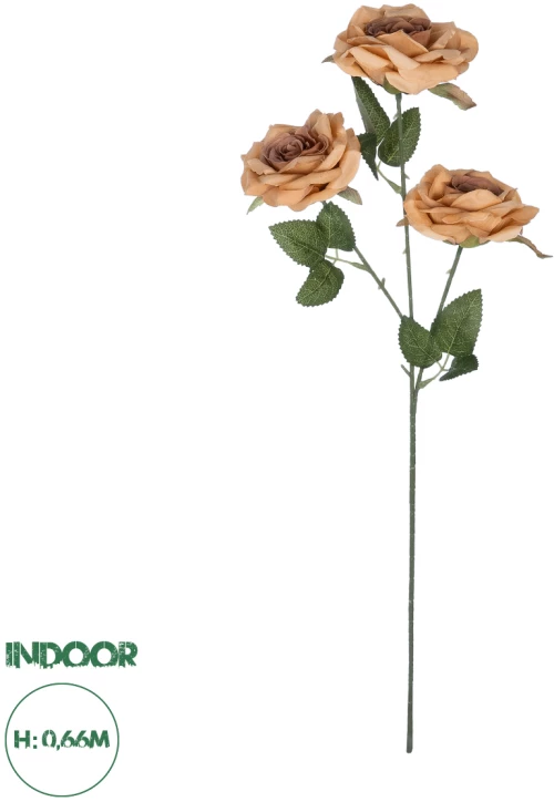 GloboStar® Artificial Garden PEACH  CLIMBING ROSE BRANCH 21189 Τεχνητό Διακοσμητικό Κλαδί Τριαντάφυλλο Ροδακινί Y66cm