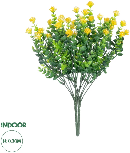 GloboStar® Artificial Garden  BUTTERCUP BRANCH 21063 Διακοσμητικό Κλαδί Ρανούγκουλο σετ 2 τεμάχια Φ20 x Υ30cm