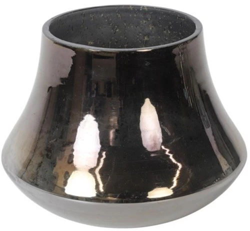 Βάζο γυάλινο  γκρι Φ18 Η13,5cm