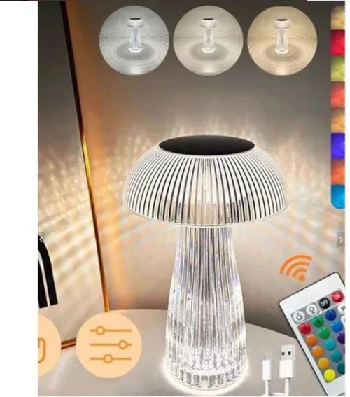 Επιτραπέζιο Διακοσμητικό Φωτιστικό LED “Κρυστάλλινο” Αφής με τηλεχειριστήριο RGB 8528
