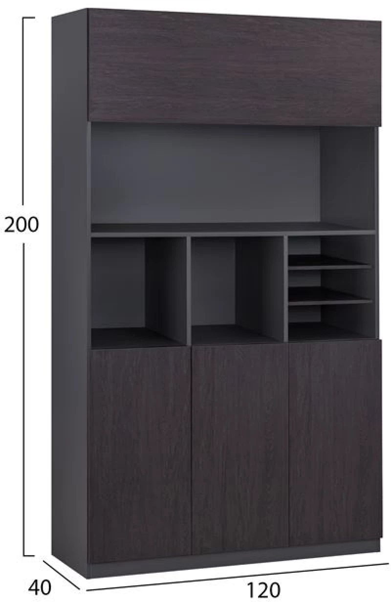 ΒΙΒΛΙΟΘΗΚΗ ΓΡΑΦΕΙΟΥ ΕΠΑΓΓΕΛΜΑΤΙΚΗ ROSEWOOD HM2088 120Χ40Χ200Υ εκ.