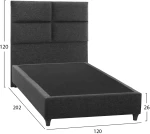 ΚΡΕΒΑΤΙ MILO ΑΠΟ ΓΚΡΙ ΥΦΑΣΜΑ HM646.01 ΓΙΑ ΣΤΡΩΜΑ 120x200 εκ.