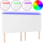 vidaXL Κεφαλάρι Κρεβατιού LED Λευκό 180x5x118/128 εκ