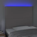 vidaXL Κεφαλάρι Κρεβατιού LED Γκρι 90x5x118/128 εκ