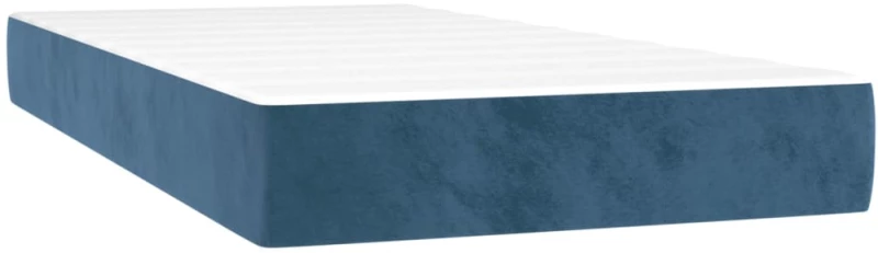 vidaXL Κρεβάτι Boxspring με Στρώμα Σκούρο Μπλε 100x200 εκ. Βελούδινο