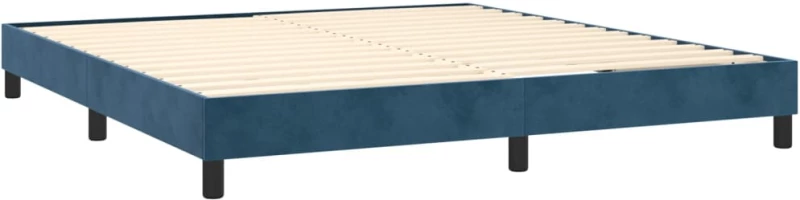 vidaXL Κρεβάτι Boxspring με Στρώμα Σκούρο Μπλε 160x200 εκ. Βελούδινο