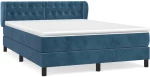 vidaXL Κρεβάτι Boxspring με Στρώμα Σκούρο Μπλε 140x200 εκ. Βελούδινο