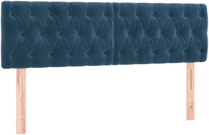vidaXL Κρεβάτι Boxspring με Στρώμα Σκούρο Μπλε 140x200 εκ. Βελούδινο