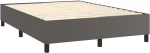 vidaXL Κρεβάτι Boxspring με Στρώμα Γκρι 140x190εκ. από Συνθετικό Δέρμα