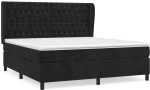 vidaXL Κρεβάτι Boxspring με Στρώμα Μαύρο 160x200 εκ. Βελούδινο