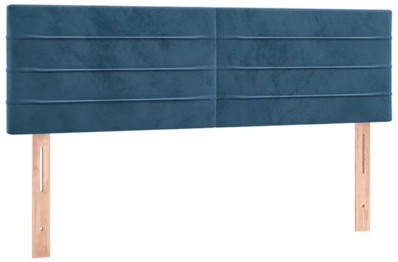 vidaXL Κρεβάτι Boxspring με Στρώμα Σκούρο Μπλε 140x190 εκ. Βελούδινο