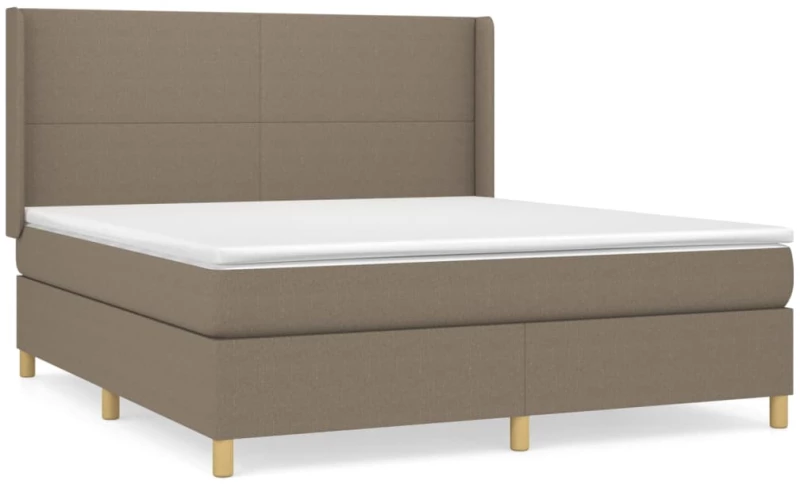 vidaXL Κρεβάτι Boxspring με Στρώμα Taupe 180x200 εκ. Υφασμάτινο