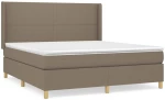 vidaXL Κρεβάτι Boxspring με Στρώμα Taupe 180x200 εκ. Υφασμάτινο