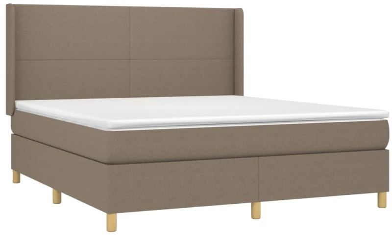 vidaXL Κρεβάτι Boxspring με Στρώμα Taupe 180x200 εκ. Υφασμάτινο