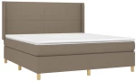 vidaXL Κρεβάτι Boxspring με Στρώμα Taupe 180x200 εκ. Υφασμάτινο