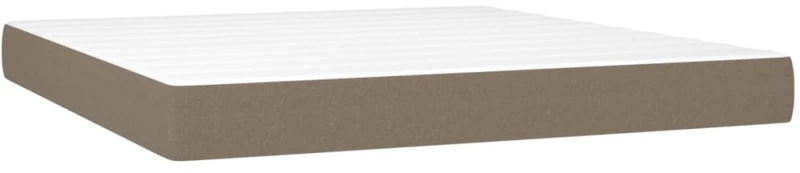 vidaXL Κρεβάτι Boxspring με Στρώμα & LED Taupe 180x200 εκ. Υφασμάτινο