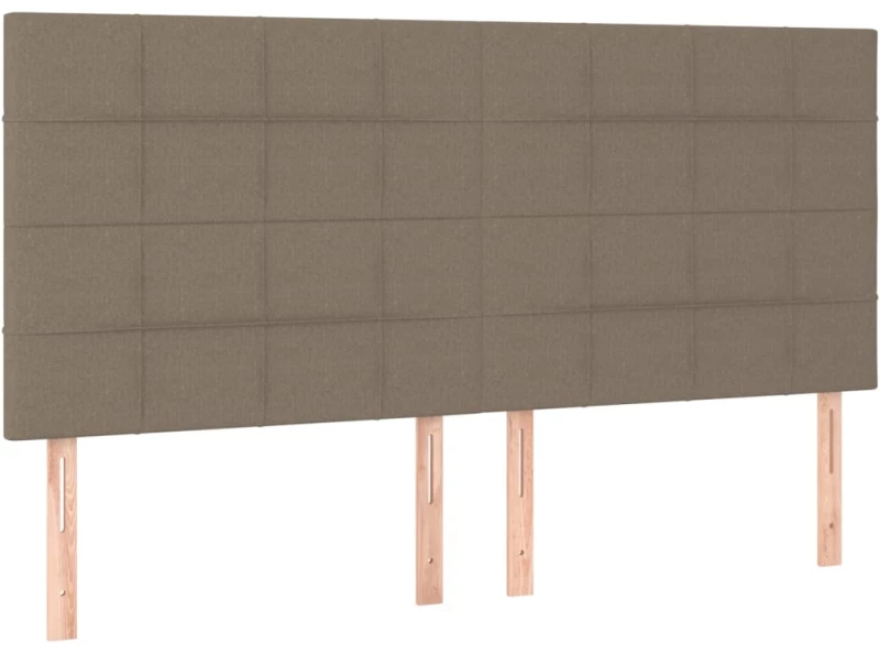 vidaXL Κρεβάτι Boxspring με Στρώμα & LED Taupe 180x200 εκ. Υφασμάτινο