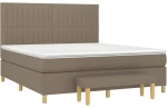 vidaXL Κρεβάτι Boxspring με Στρώμα Taupe 180x200 εκ. Υφασμάτινο