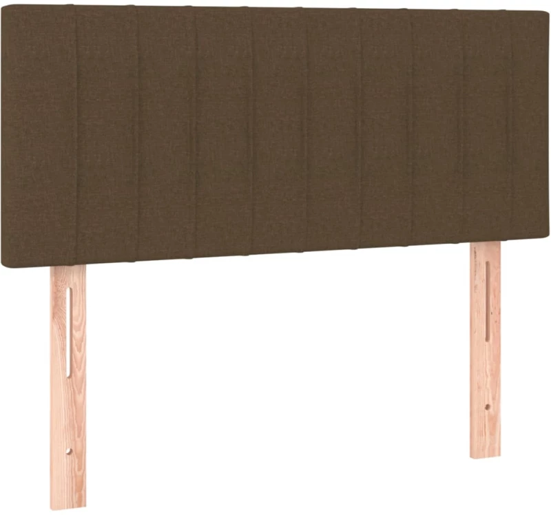 vidaXL Κρεβάτι Boxspring με Στρώμα Σκούρο Καφέ 100x200 εκ. Υφασμάτινο