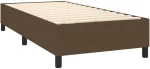 vidaXL Κρεβάτι Boxspring με Στρώμα & LED Σκ.Καφέ 100x200 εκ Υφασμάτινο