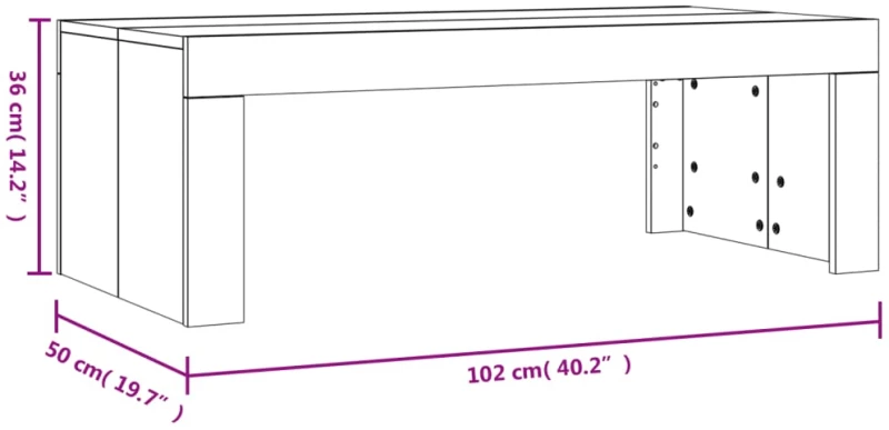 vidaXL Τραπεζάκι Σαλονιού Καπνιστή Δρυς 102x50x36 εκ. Επεξεργασμ. Ξύλο