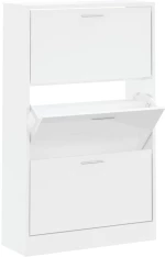 vidaXL Παπουτσοθήκη Γυαλιστερό Λευκό 63x24x103 εκ. Επεξεργασμένο Ξύλο