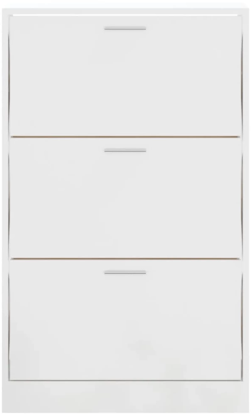 vidaXL Παπουτσοθήκη Γυαλιστερό Λευκό 63x24x103 εκ. Επεξεργασμένο Ξύλο