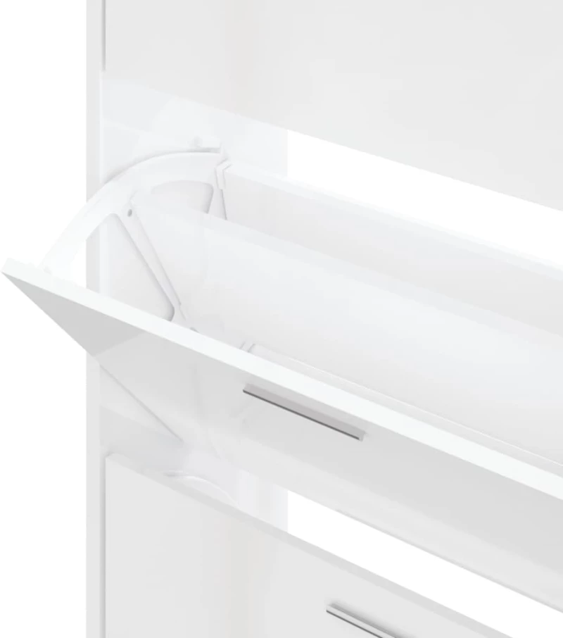 vidaXL Παπουτσοθήκη Γυαλιστερό Λευκό 63x24x103 εκ. Επεξεργασμένο Ξύλο