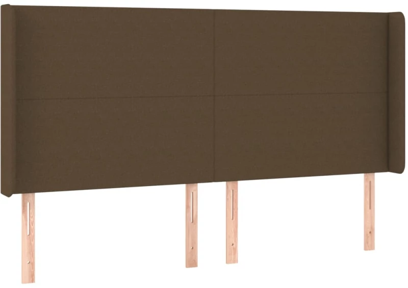 vidaXL Κρεβάτι Boxspring με Στρώμα & LED Σκ.Καφέ 160x200εκ. Υφασμάτινο