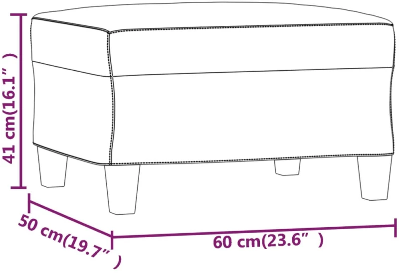 vidaXL Υποπόδιο Καφέ60x50x41 εκ. Υφασμάτινο