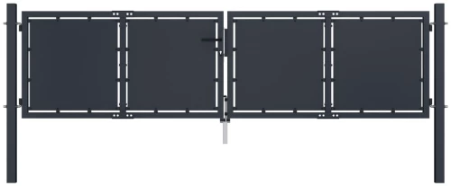 vidaXL Πόρτα Περίφραξης Κήπου Ανθρακί 300 x 75 εκ. Ατσάλινη