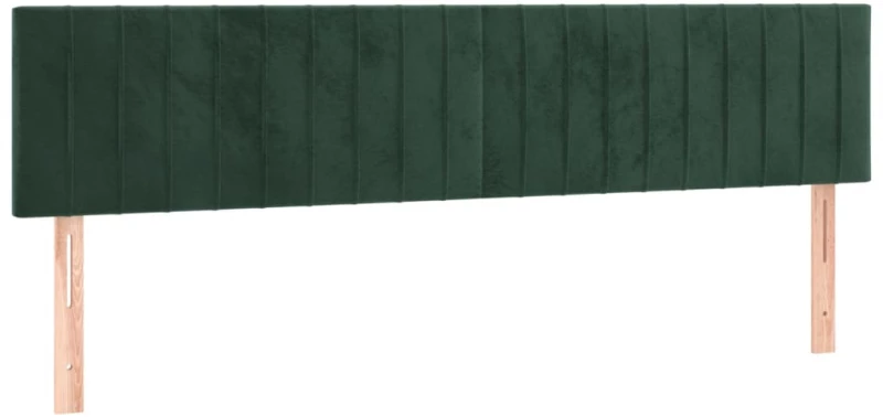 vidaXL Κρεβάτι Boxspring με Στρώμα & LED Σκ. Πράσινο 160x200εκ Βελούδο