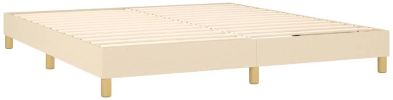 vidaXL Κρεβάτι Boxspring με Στρώμα & LED Κρεμ 160x200 εκ. Υφασμάτινο