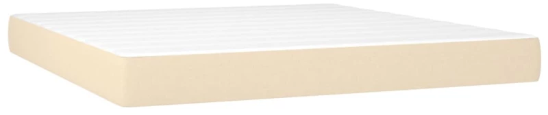 vidaXL Κρεβάτι Boxspring με Στρώμα & LED Κρεμ 160x200 εκ. Υφασμάτινο